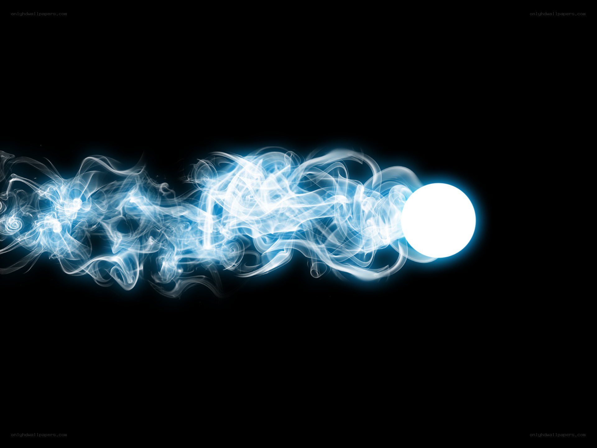 glowing blue smoke trail