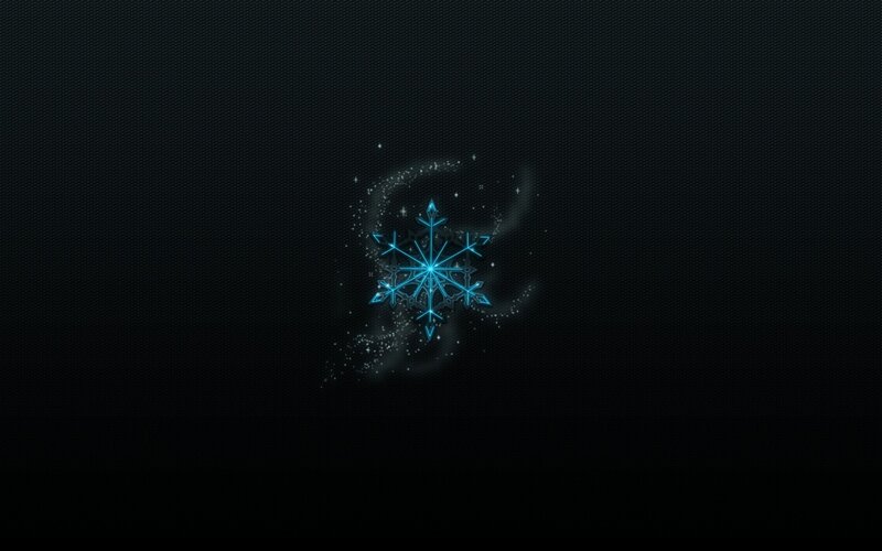Glowing Blue Snowflake — Black, Calm