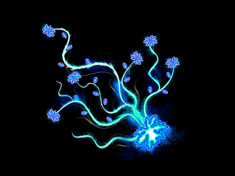 Glowing Blue Snowflakes