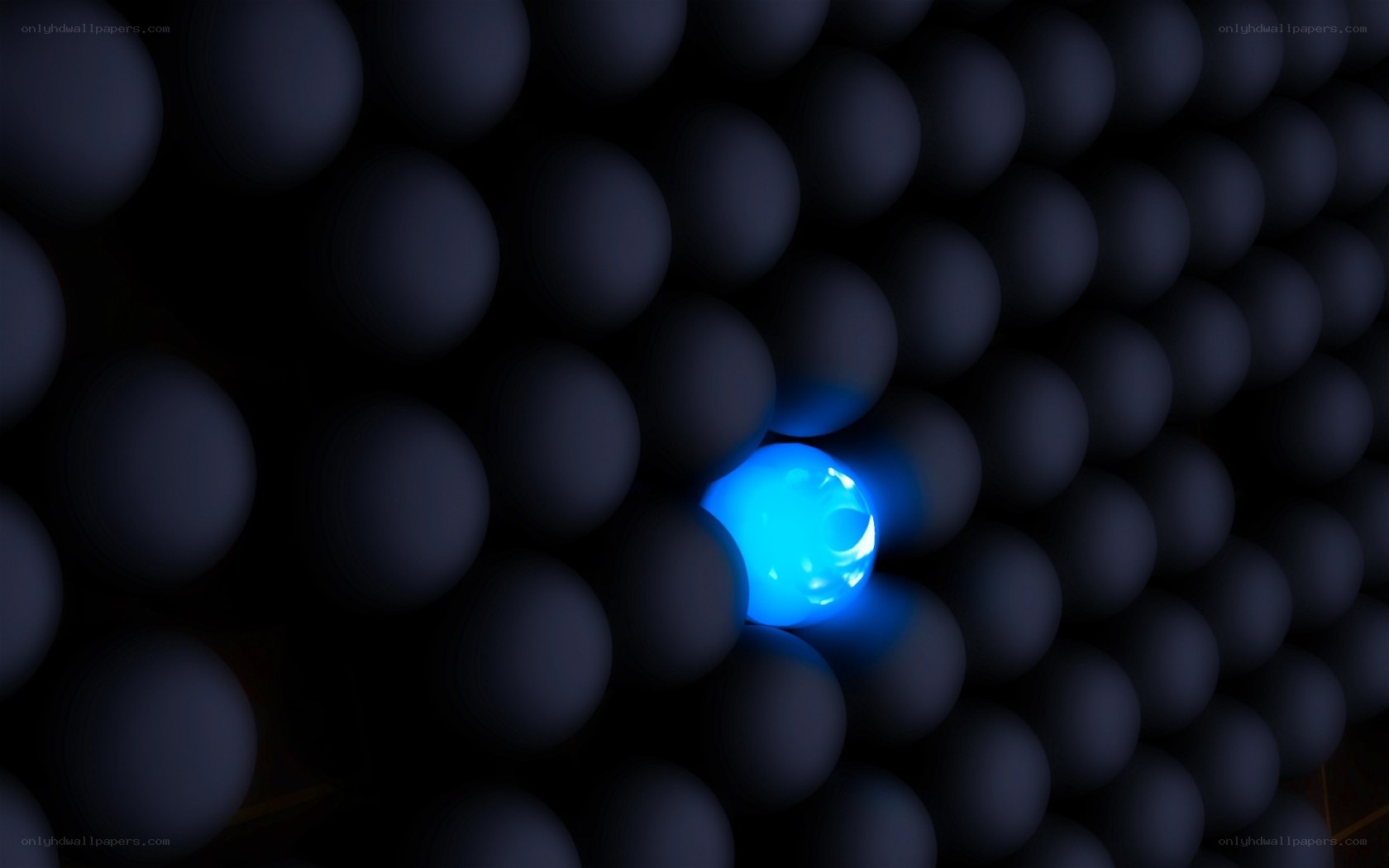 glowing blue sphere in dark grid