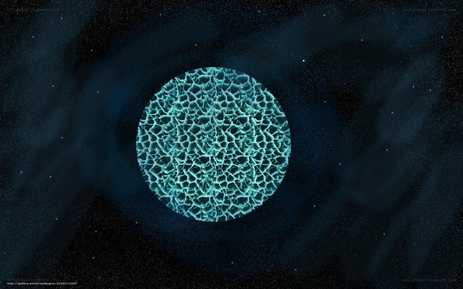 glowing blue sphere in space