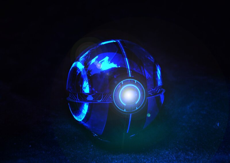 Glowing Blue Sphere — Mysterious, Night, 3d Render