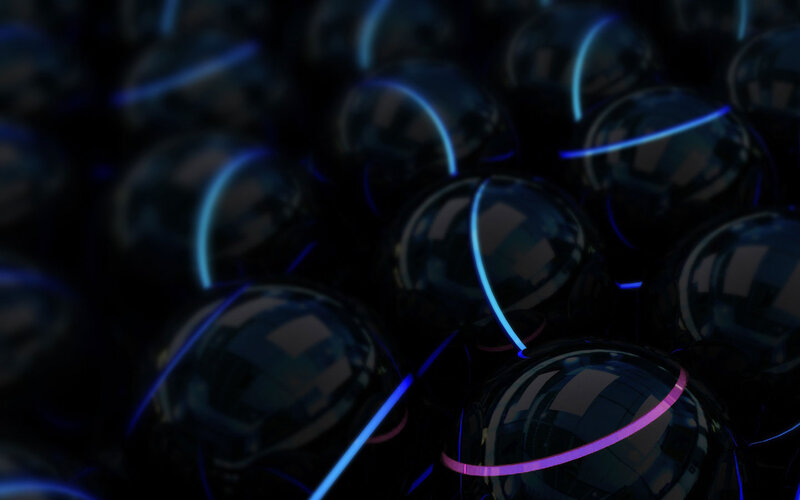 glowing blue spheres