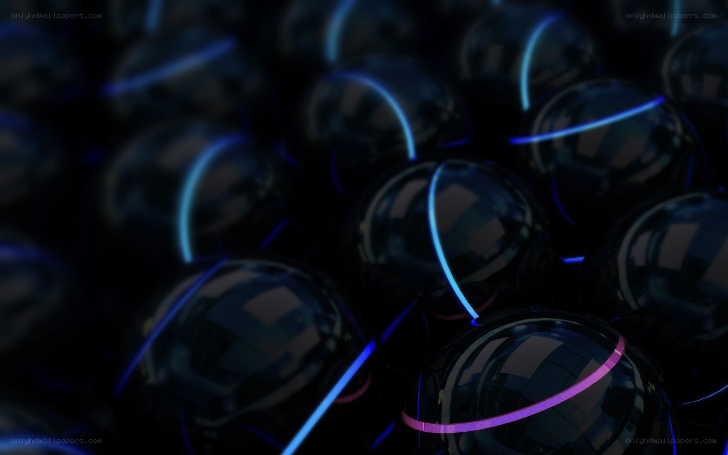 glowing blue spheres
