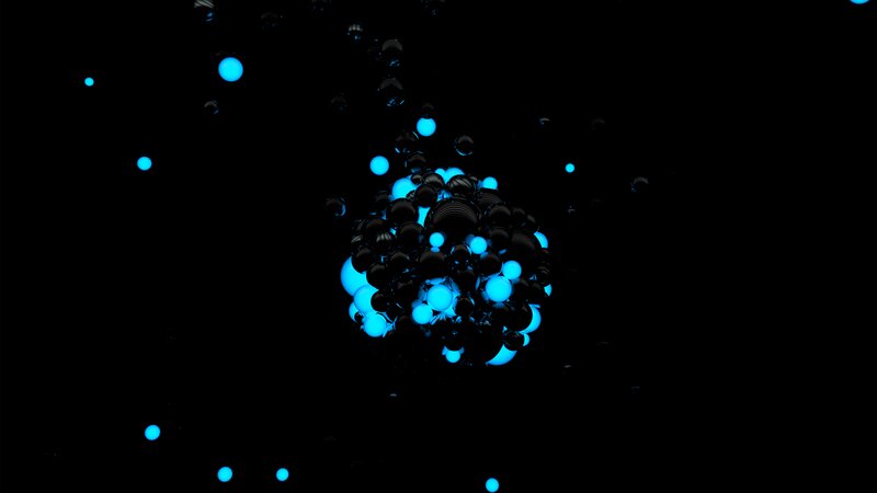 Glowing Blue Spheres — Abstract