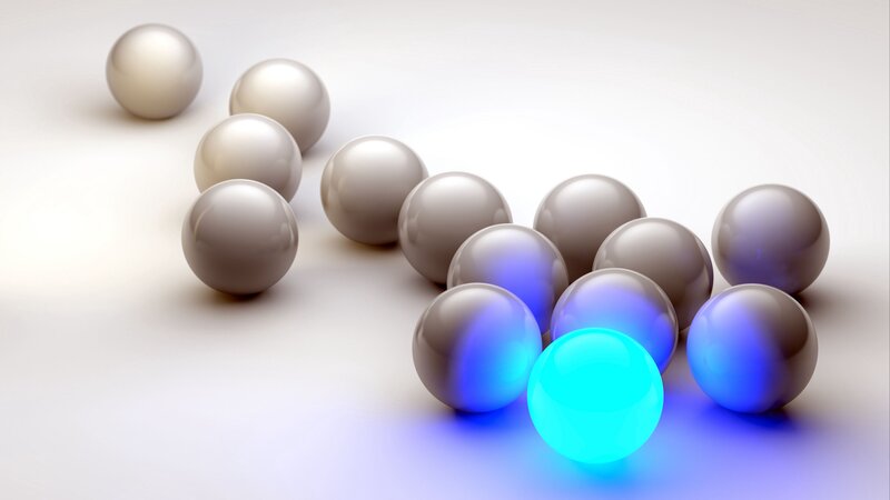 Glowing Blue Spheres — Calm