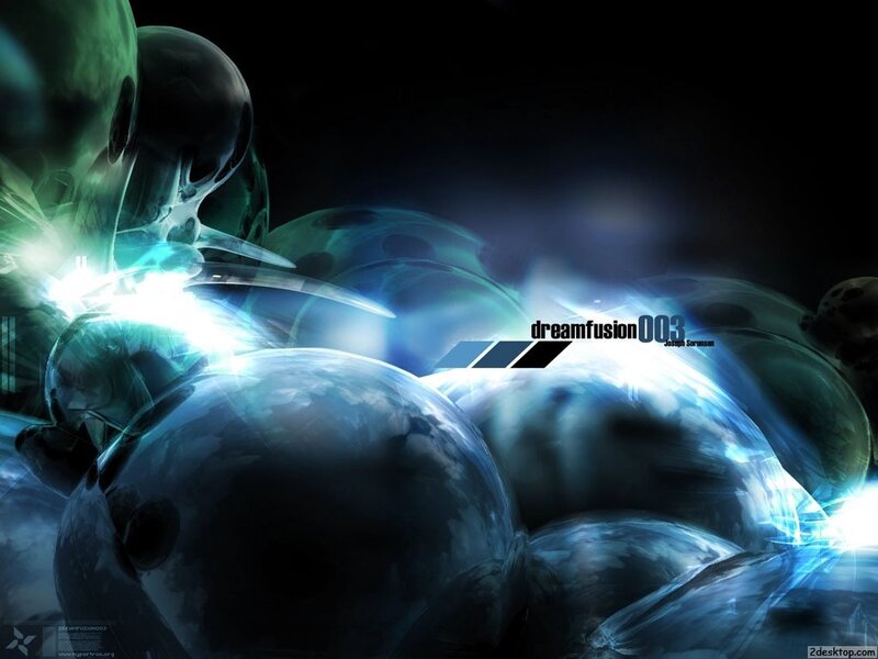 Glowing Blue Spheres — Dramatic, Digital Art