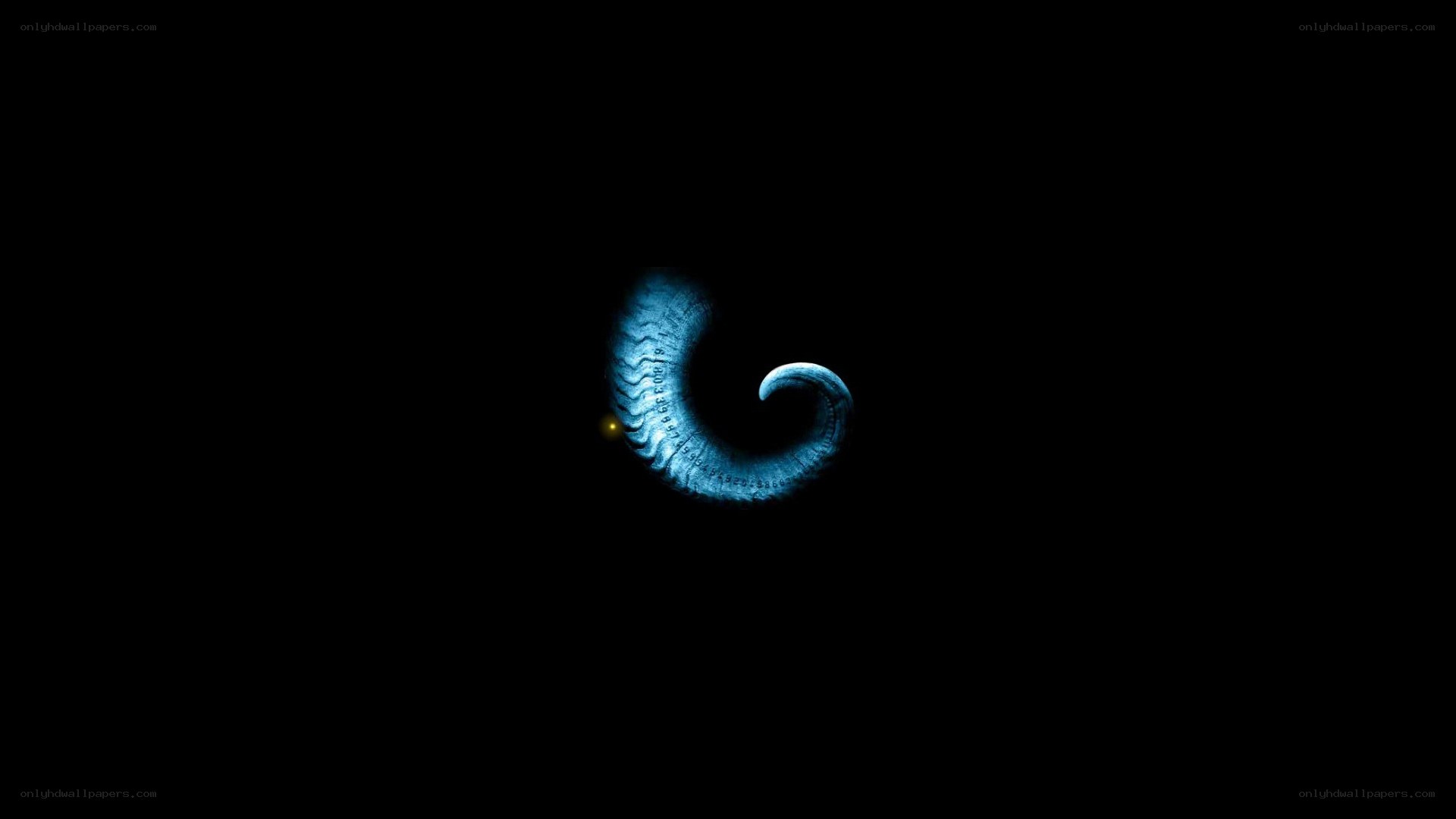 glowing blue spiral on black