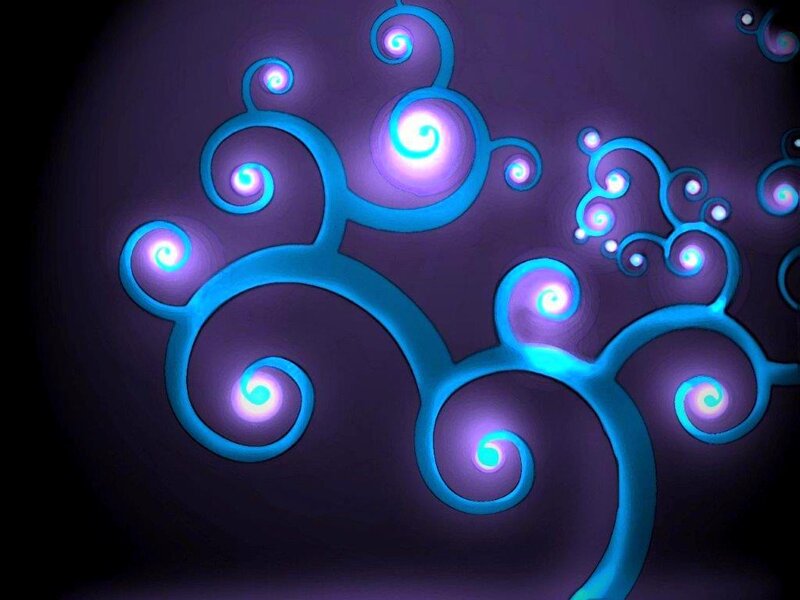 Glowing Blue Spirals