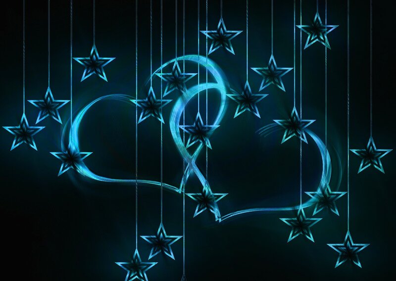 Glowing Blue Stars — Celestial, Night, Digital Art