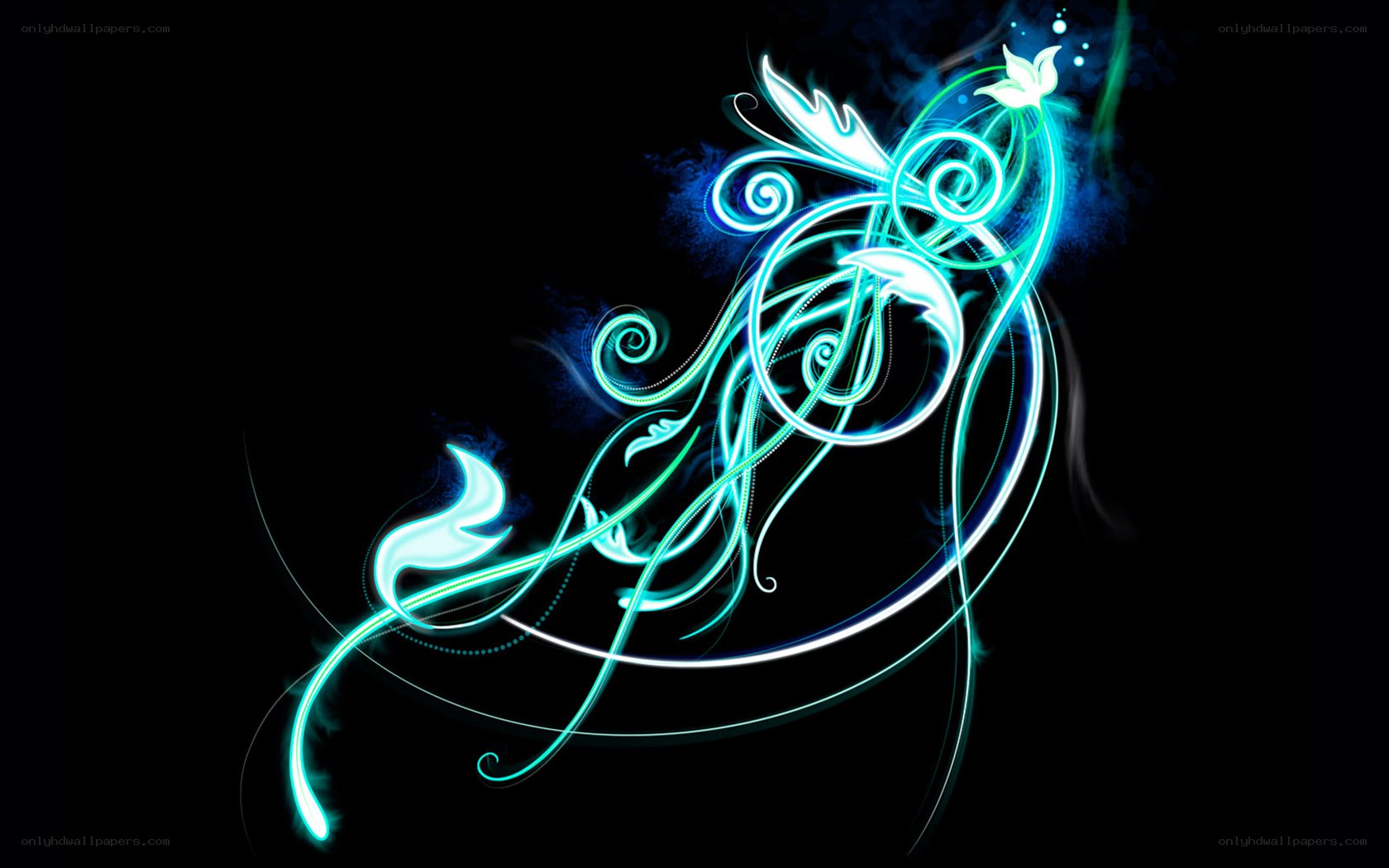 glowing blue swirl design