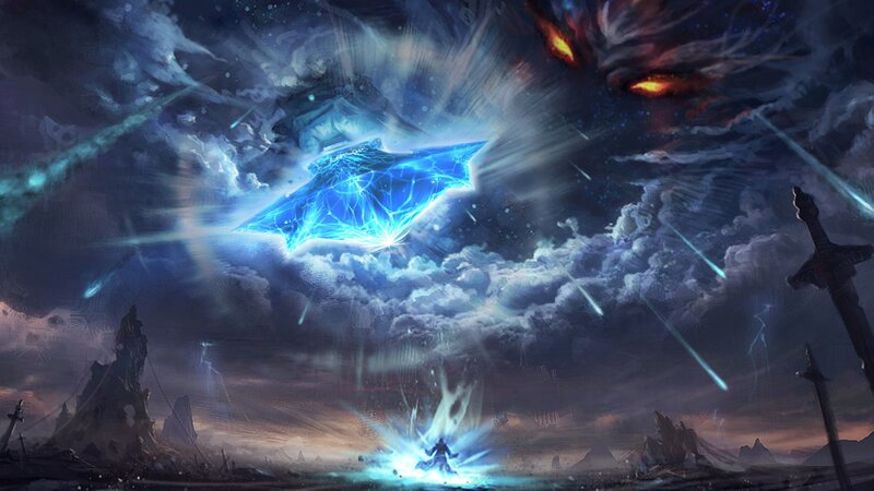 Glowing Blue Sword — Dramatic