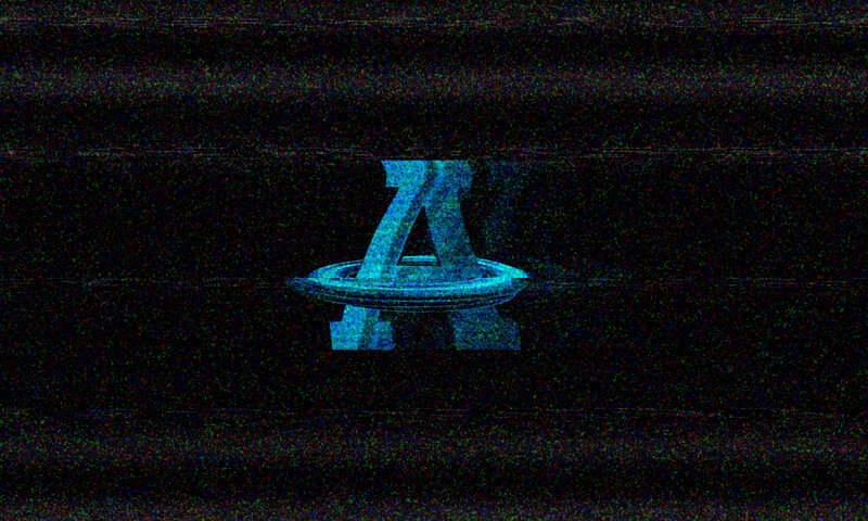 Glowing Blue Symbol — Dark, Glitchy