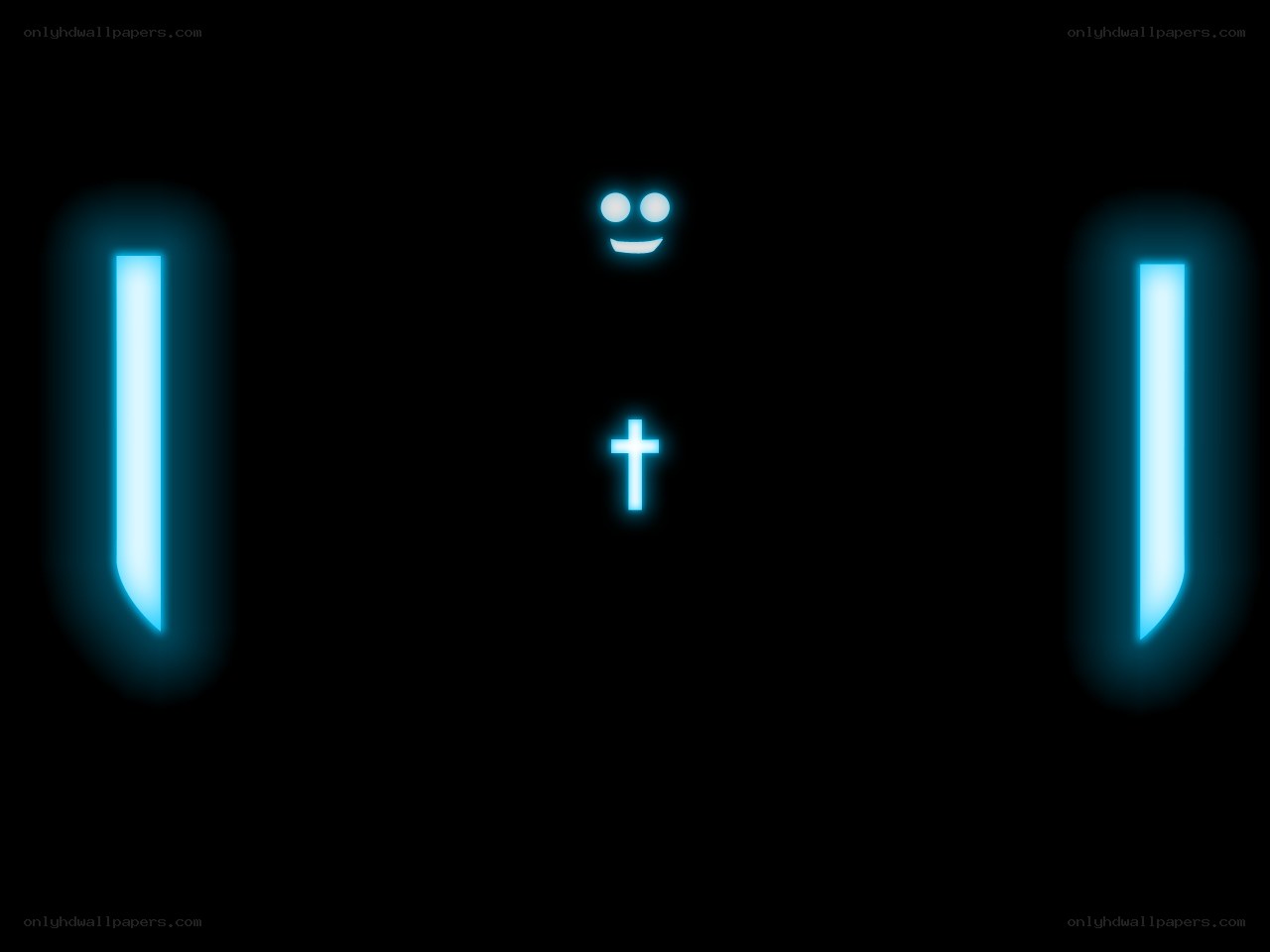 glowing blue symbols