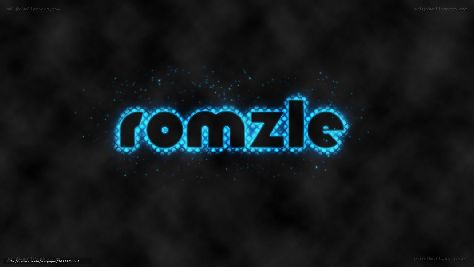 glowing blue text logo