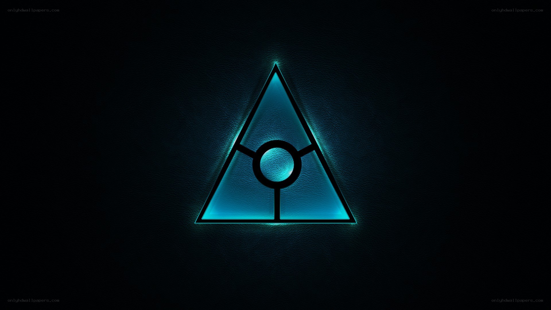 glowing blue triangle symbol