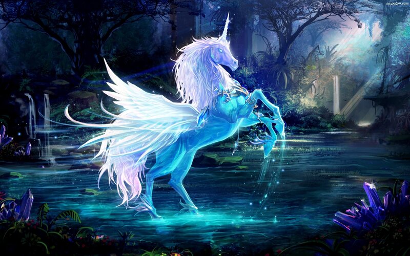 Glowing Blue Unicorn