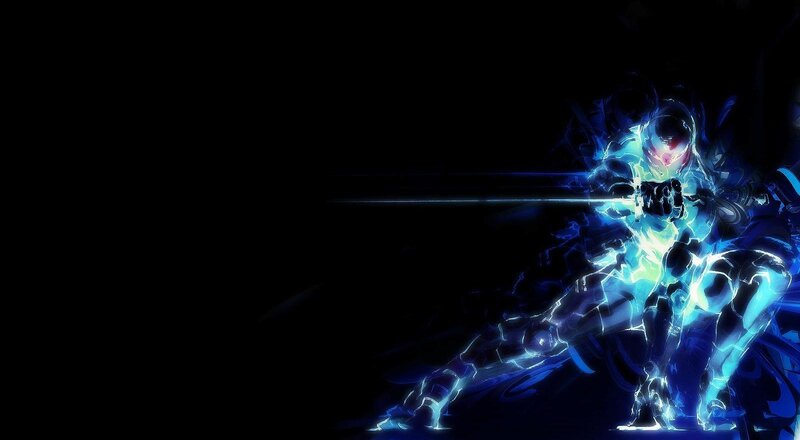 glowing blue warrior in action