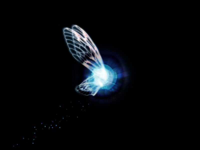 Glowing Blue Winged Entity