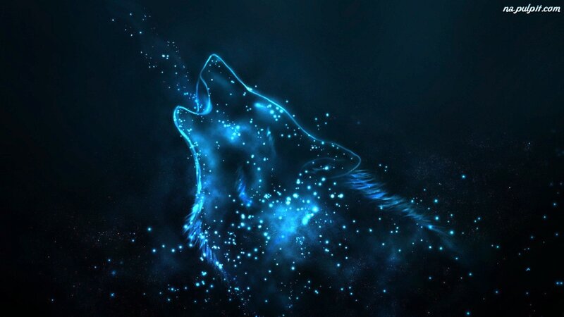 Glowing Blue Wolf — Mystical
