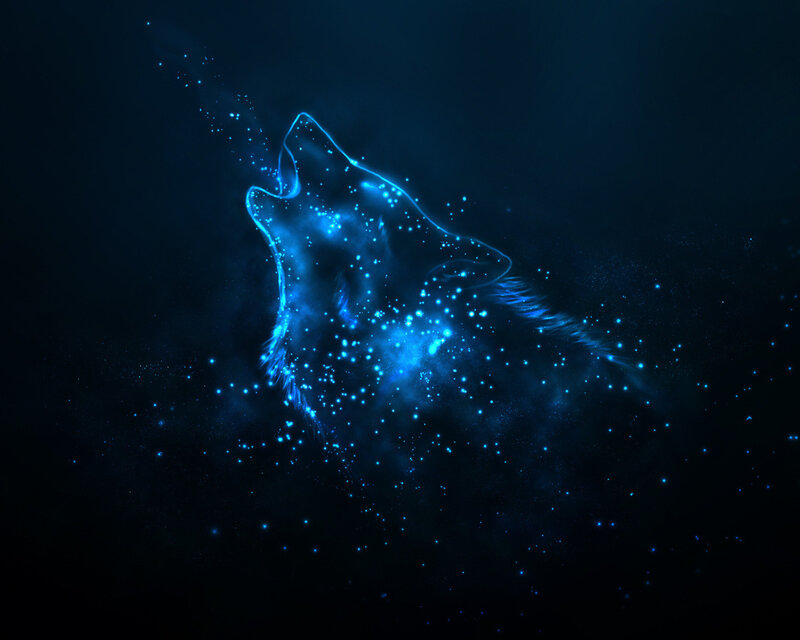 Glowing Blue Wolf