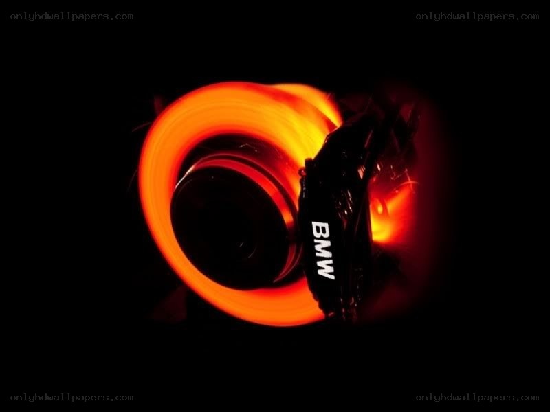 glowing brake disc on a BMW