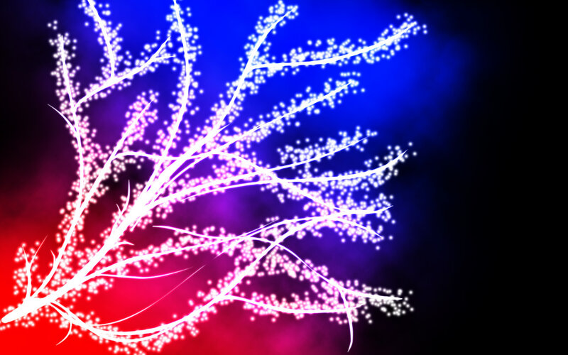 glowing branches on colorful background