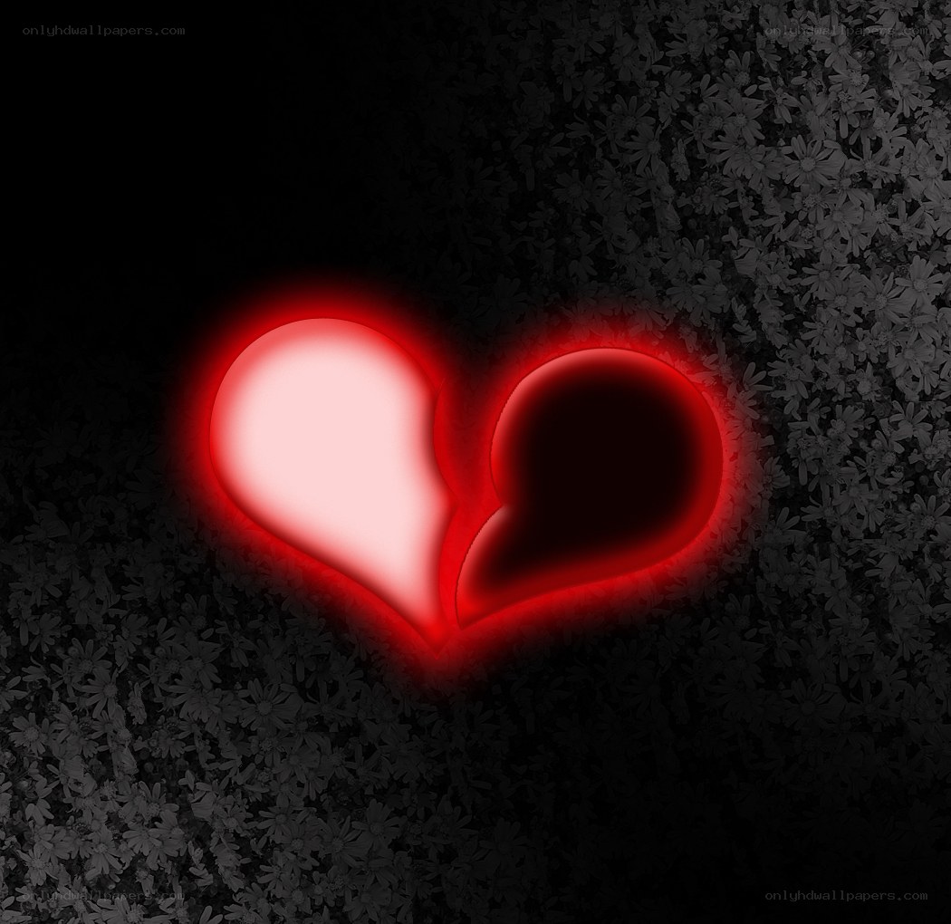 glowing broken heart