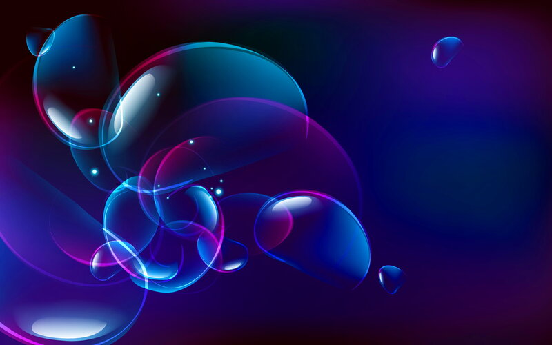 Glowing Bubbles in Dark Space — Blue