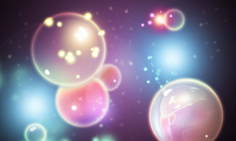 Glowing Bubbles in Space — Purple