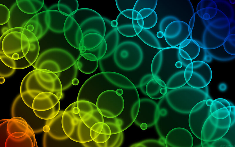 Glowing Bubbles on Black