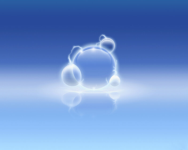Glowing Bubbles on Blue Surface