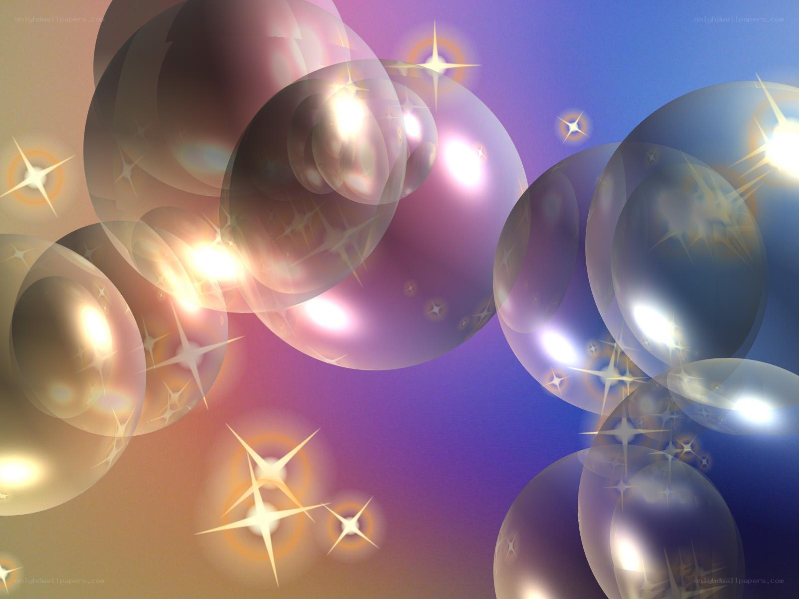 Glowing bubbles with starbursts