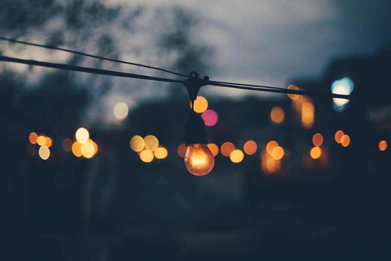 Glowing Bulb on String