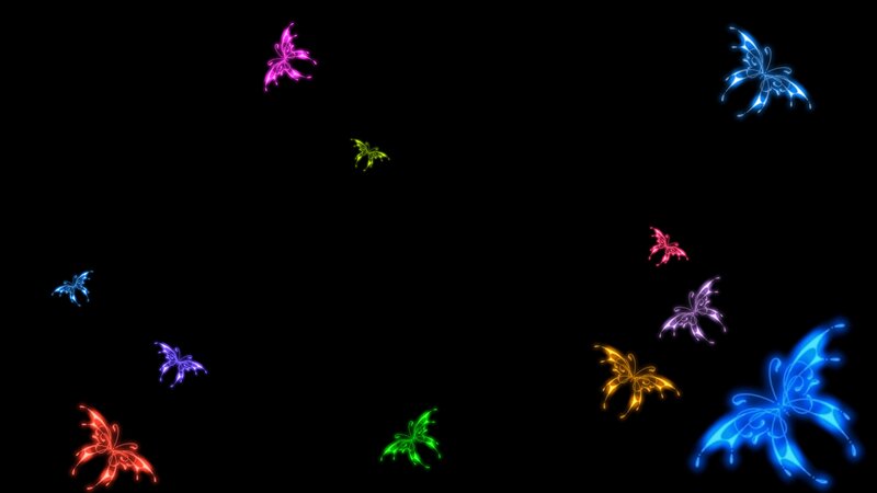 Glowing Butterflies — Black, Serene