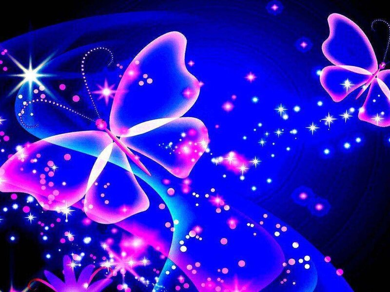 Glowing Butterflies — Blue, Magical
