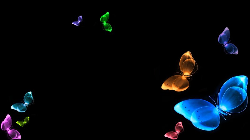 Glowing Butterflies — Blue, Serene