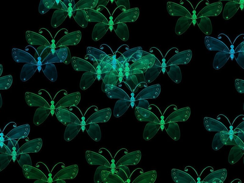 Glowing Butterflies — Green