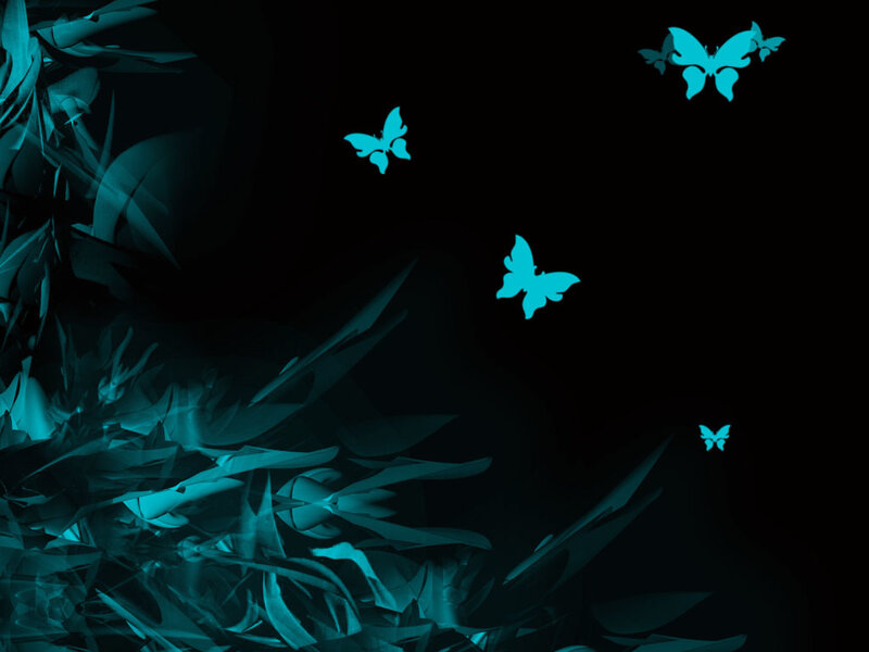 glowing butterflies in dark forest