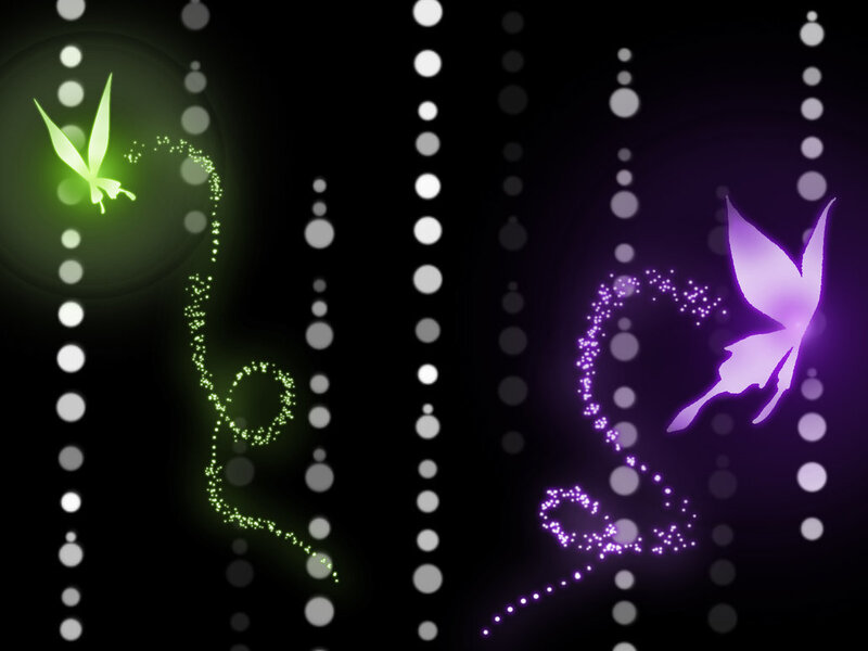 glowing butterflies in motion