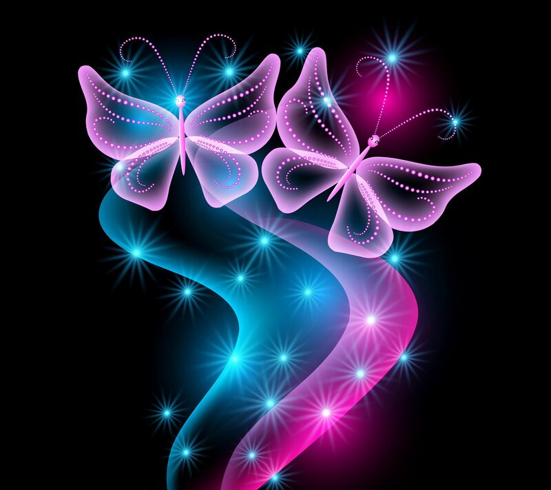 Glowing Butterflies — Pink