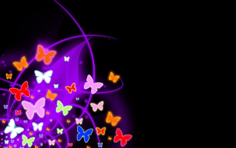 Glowing Butterflies — Purple, Dreamy