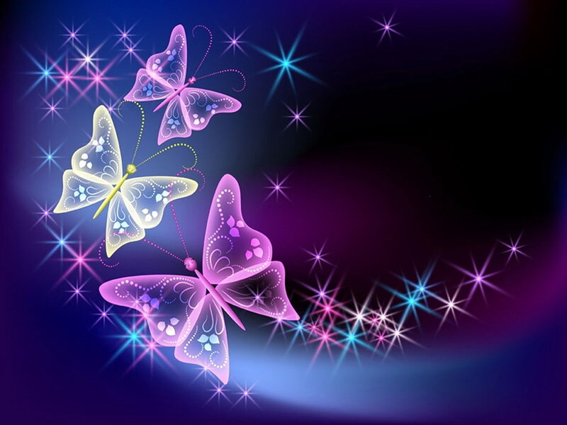 Glowing Butterflies — Purple, Magical
