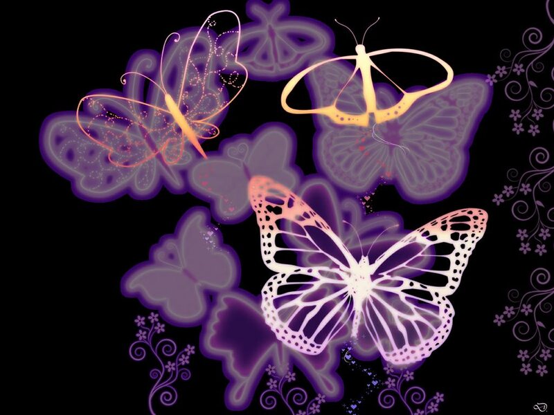 Glowing Butterflies — Purple