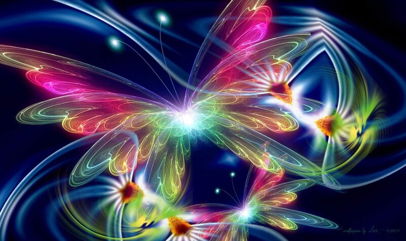 Glowing Butterfly Art — Blue