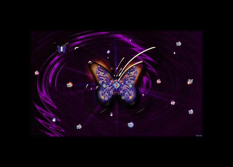 Glowing Butterfly Art — Purple