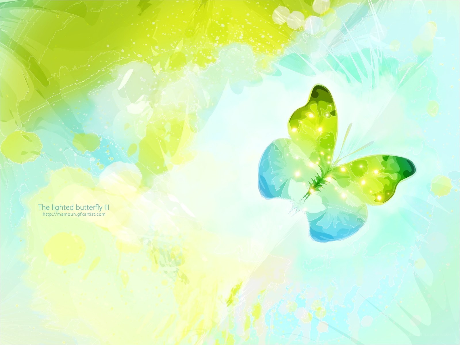 glowing butterfly artwork