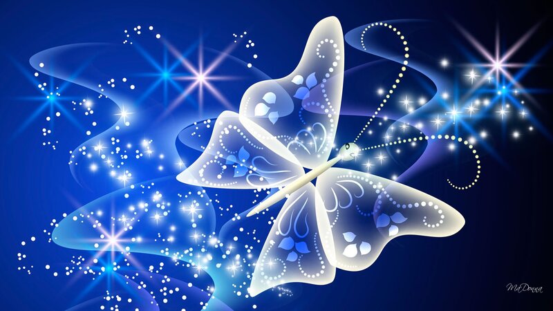 Glowing Butterfly — Blue, Magical
