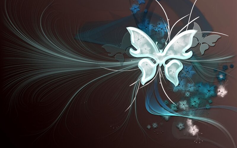 Glowing Butterfly Design — Blue