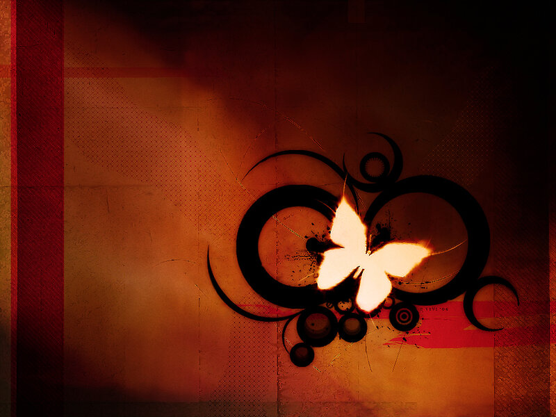 Glowing Butterfly Design — Orange